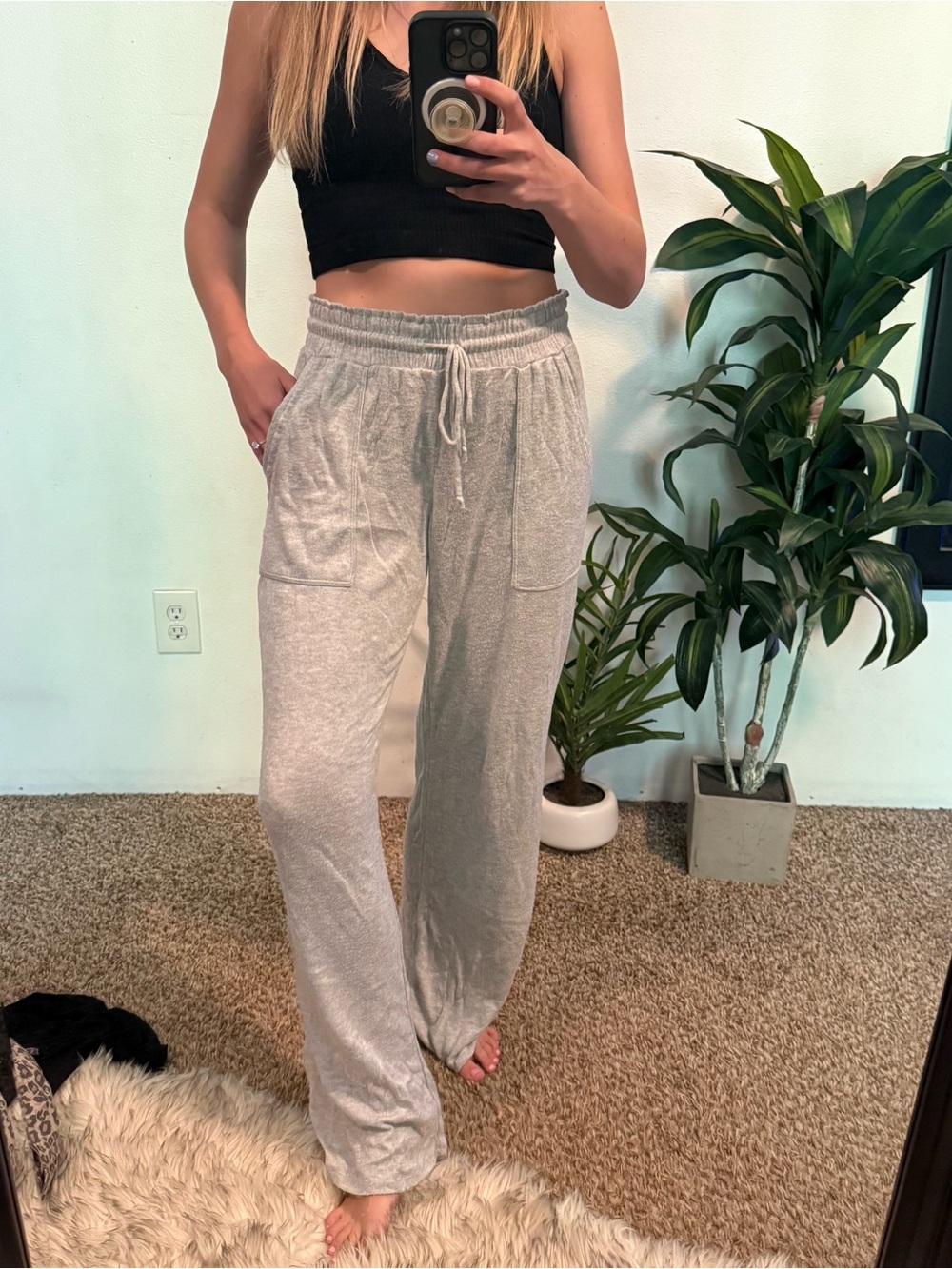 stars above Light Gray Cozy Lounge Pants